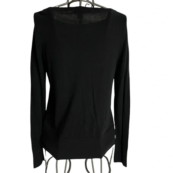 Halogen Black Boat Neck Pima Cotton & Viscose Sweater Size Medium - Picture 10 of 11